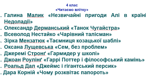 2026 рік - 4 клас, література 